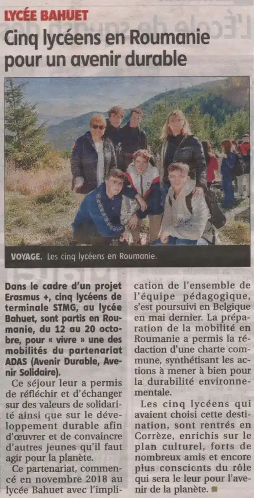 La Montagne le 24 10 2019 Cinq lyceens