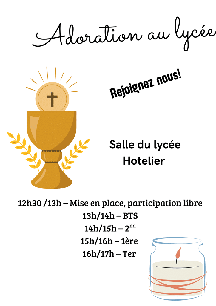 Adoration au lycee le jeudi 3 avril 2026