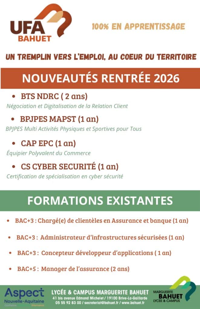 FORMATIONS UFA APPRENTISSAGE LYCEE CAMPUS MARGUERITE BAHUET