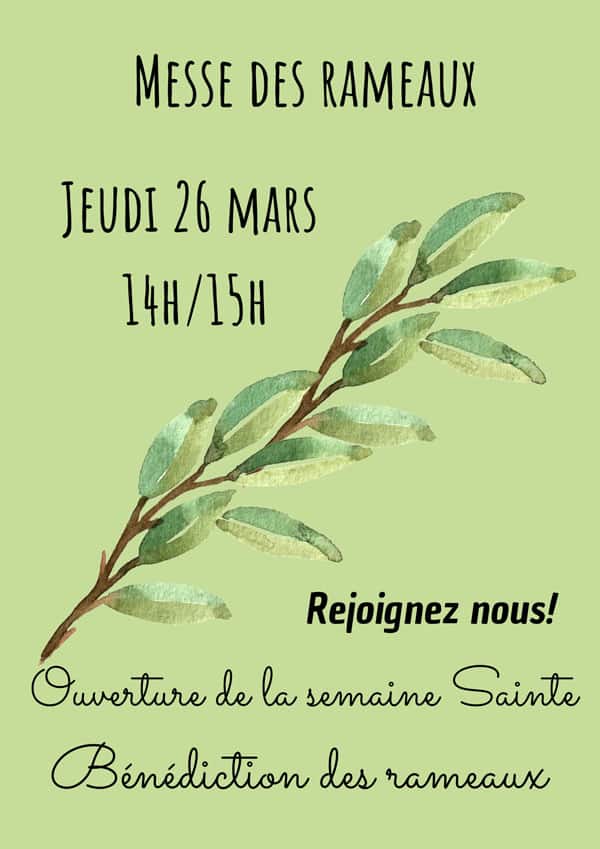 Messe des rameaux le jeudi 26 mars 2026
