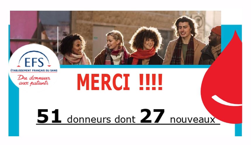 Remerciements Don du sang mars 2026 Mise en avant